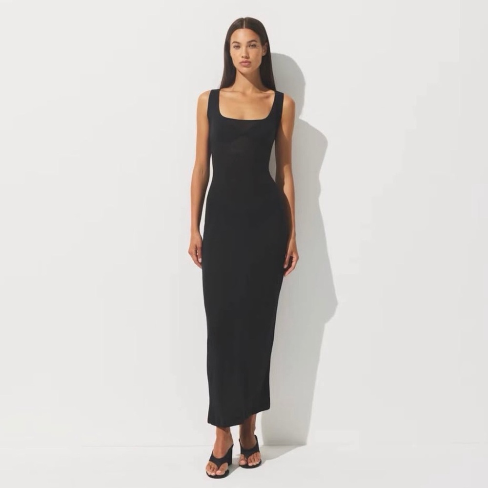 Nwt skims sheer rib Black Sleeveless Dress xs